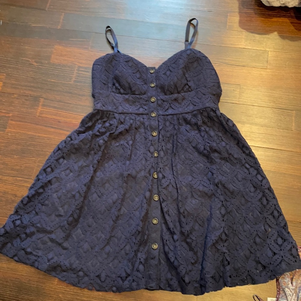 Navy lace flower dress size medium